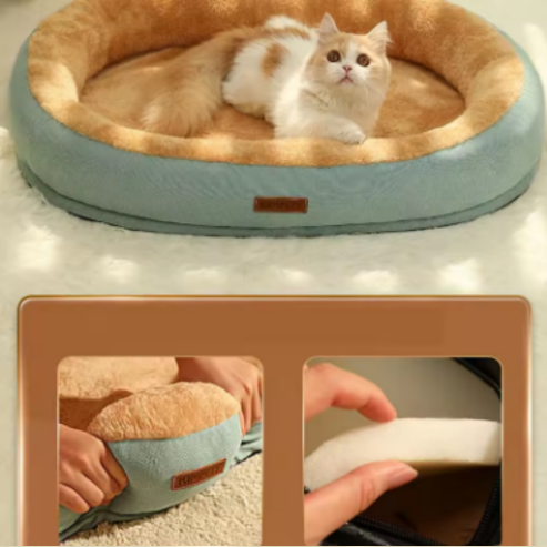 n cocon de douceur – Lit en peluche haut confort, parfait pour chiots, chats et animaux de petite à moyenne taille